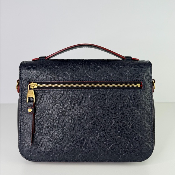 AUTHENTIC Louis Vuitton LV Pochette Metis Marine Rouge Navy Leather - Picture 3 of 16
